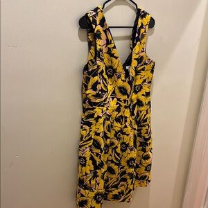 Floral Yellow and Black Dress